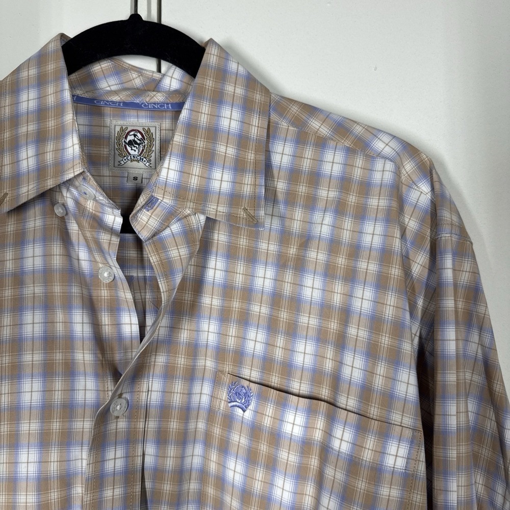 Cinch Shirt Mens S Plaid Knit Long Sleeve Button Down Western Cowboy Rodeo